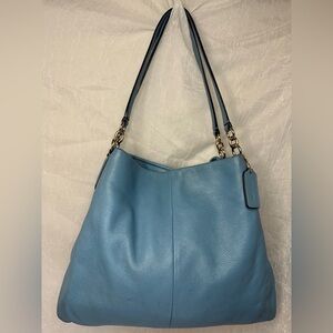 Coach Sky Blue Leather Hobo Bag